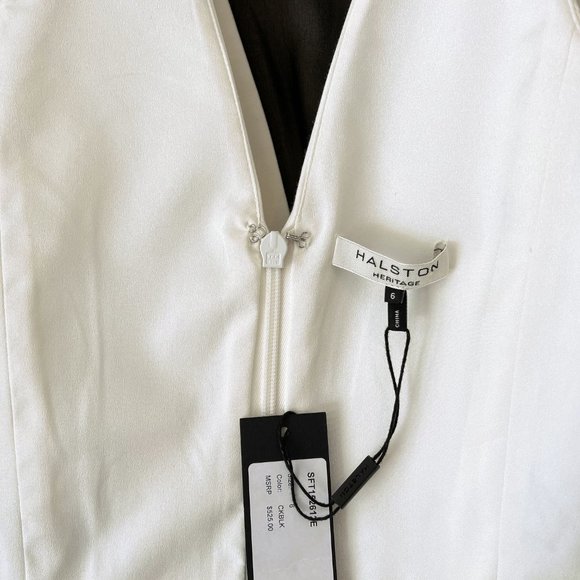 NEW! Halston Heritage Silk Blend Mini Dress with Floral Embroidery, Sz 6 - Picture 13 of 16